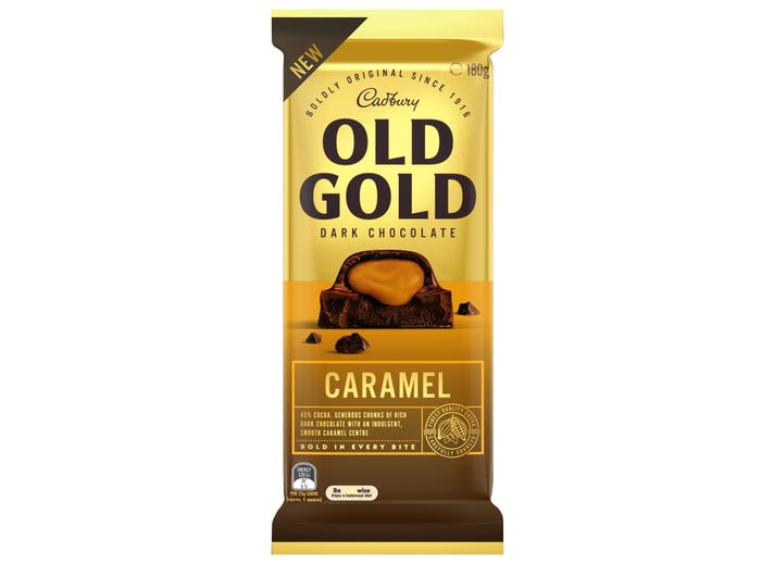 Australian Cadbury Old Gold Dark Chocolate Caramel 180g RRP 5.99 CLEARANCE XL 4.50